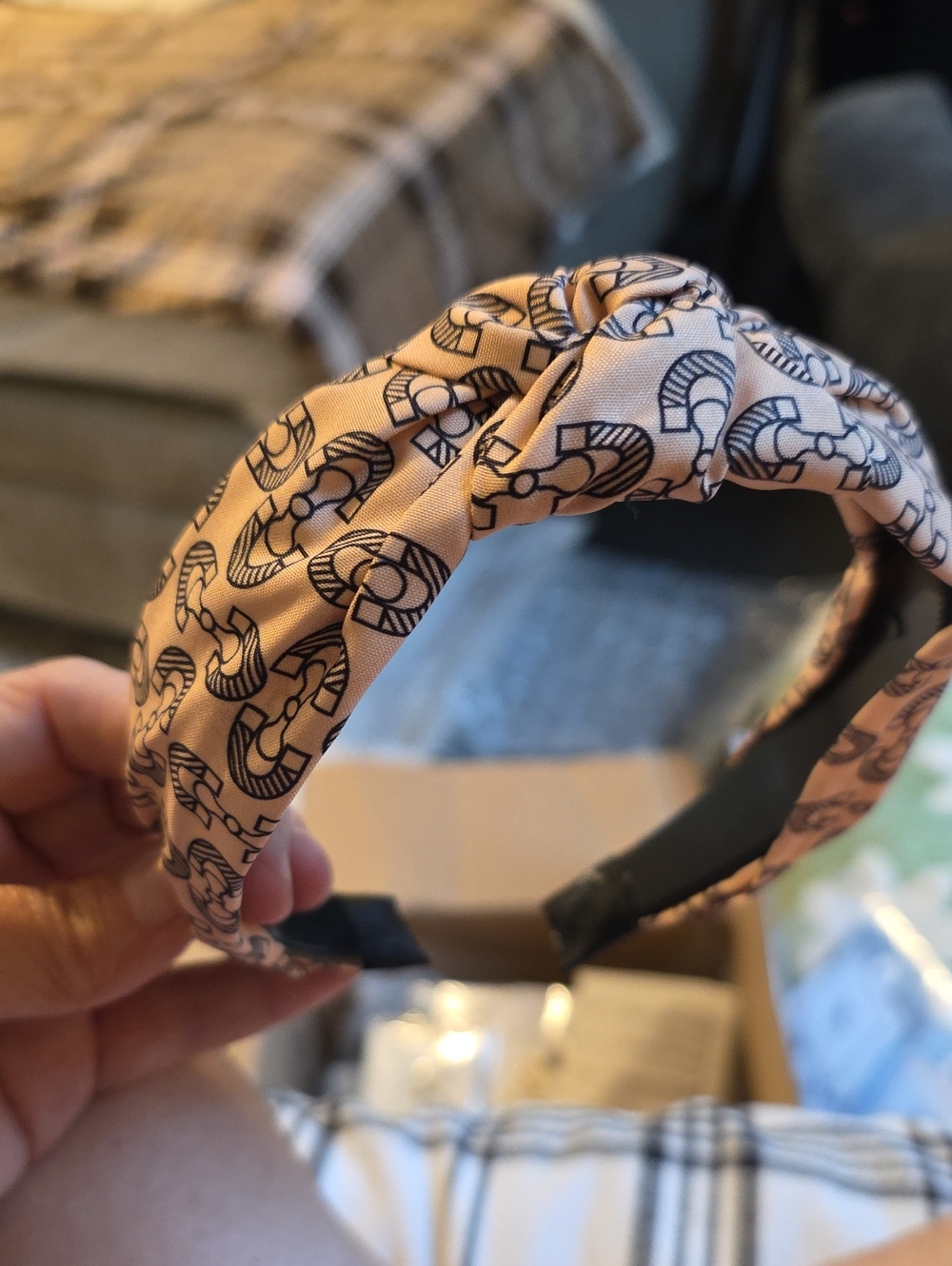Kids Pink Patterned Knot Headband - Fashion Hair Accessory